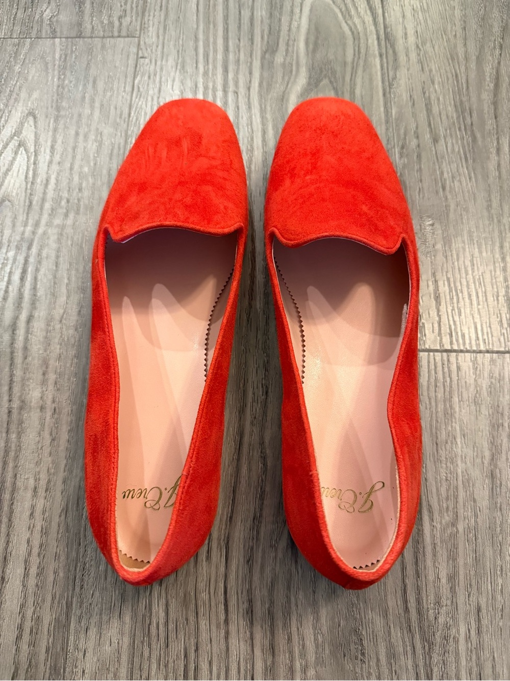 J. Crew Red Suede Slip-On Loafers! NWOT! Beautiful and So Fun!